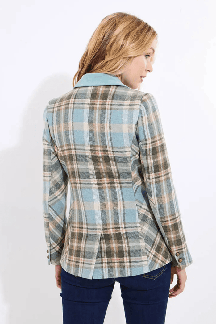 Lottie blue check jacket by Joe Browns, available at Dotique