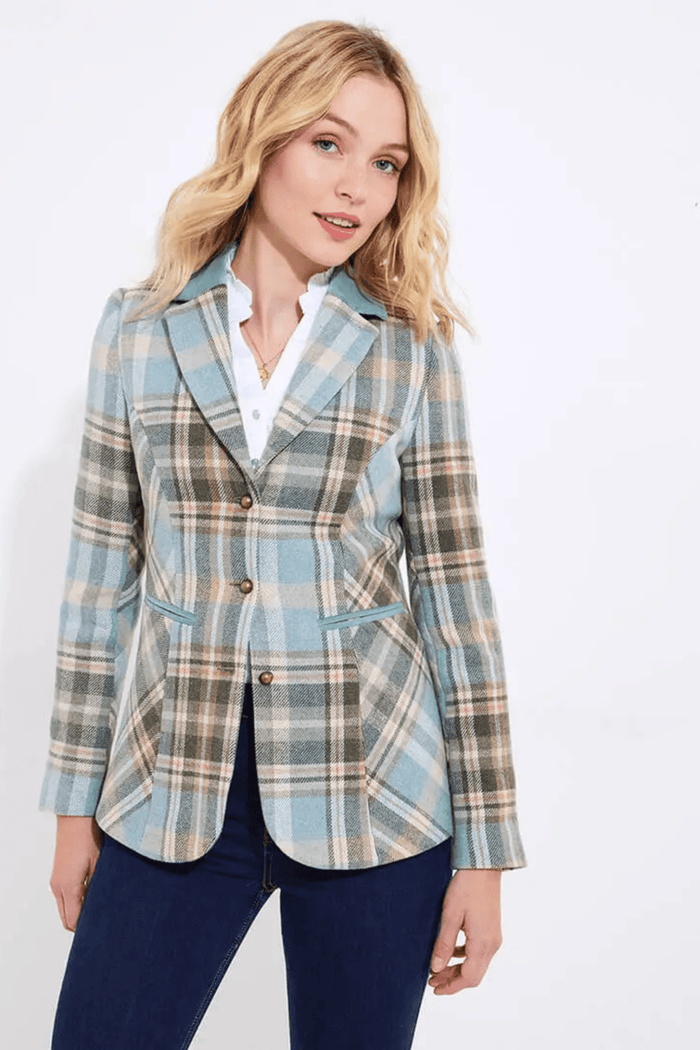 Lottie blue check jacket by Joe Browns, available at Dotique