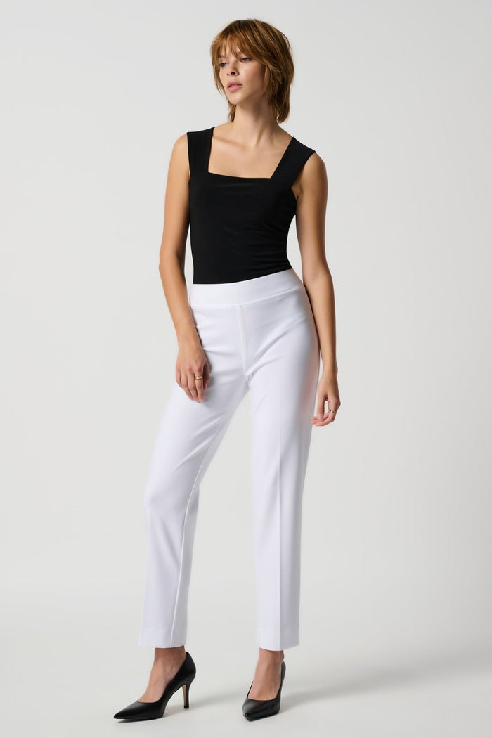 Joseph Ribkoff 143105 White Classic Straight Trouser - Dotique