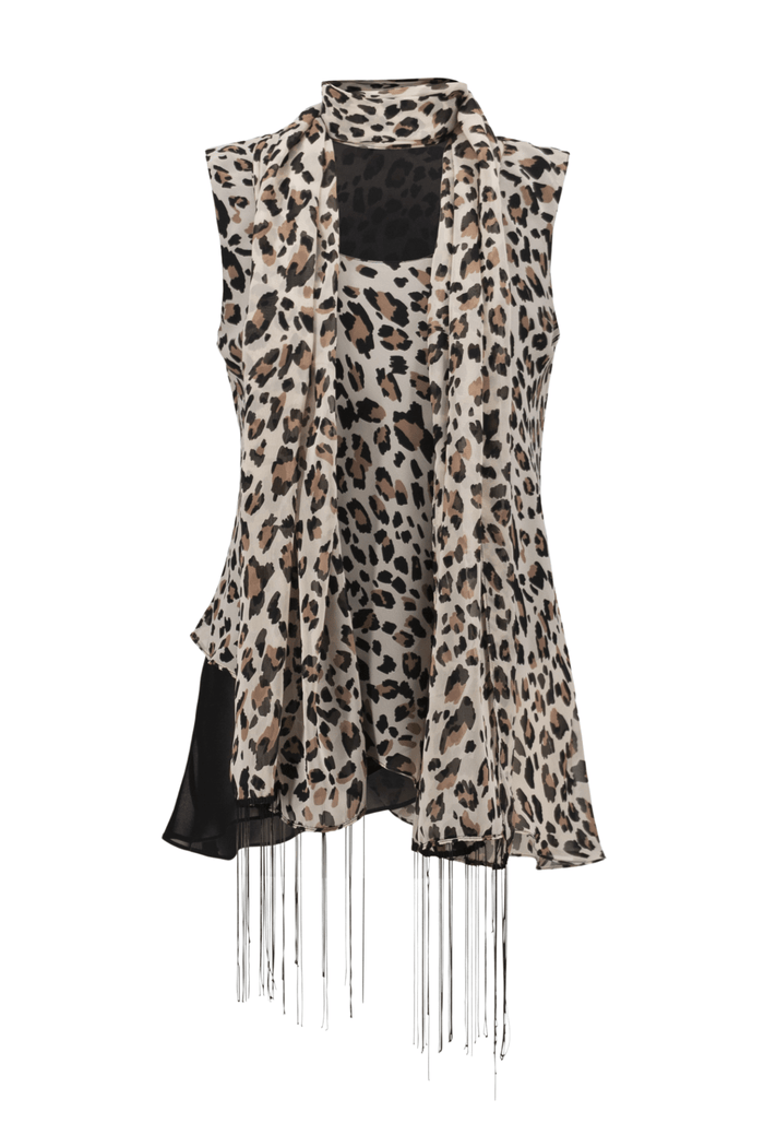 Joseph Ribkoff 252155 Chiffon Animal Print Reversible A - Line Tunic - Dotique - Joseph Ribkoff