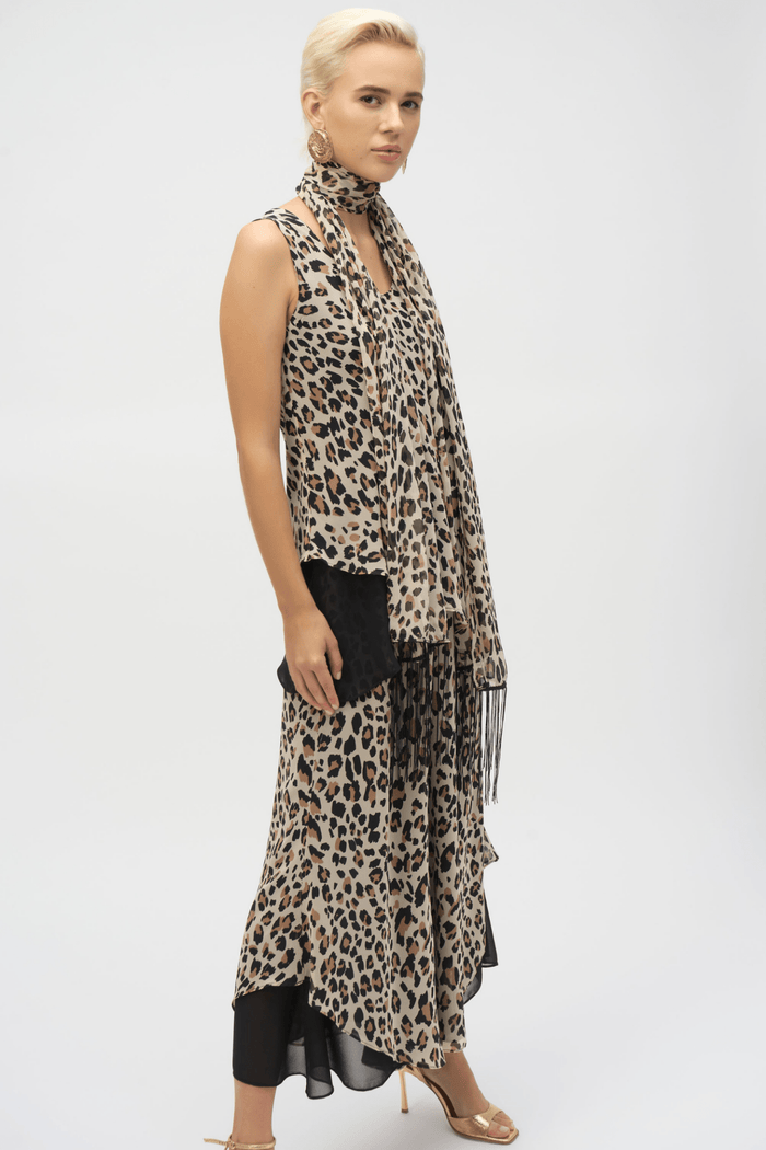 Joseph Ribkoff 252155 Chiffon Animal Print Reversible A - Line Tunic - Dotique - Joseph Ribkoff