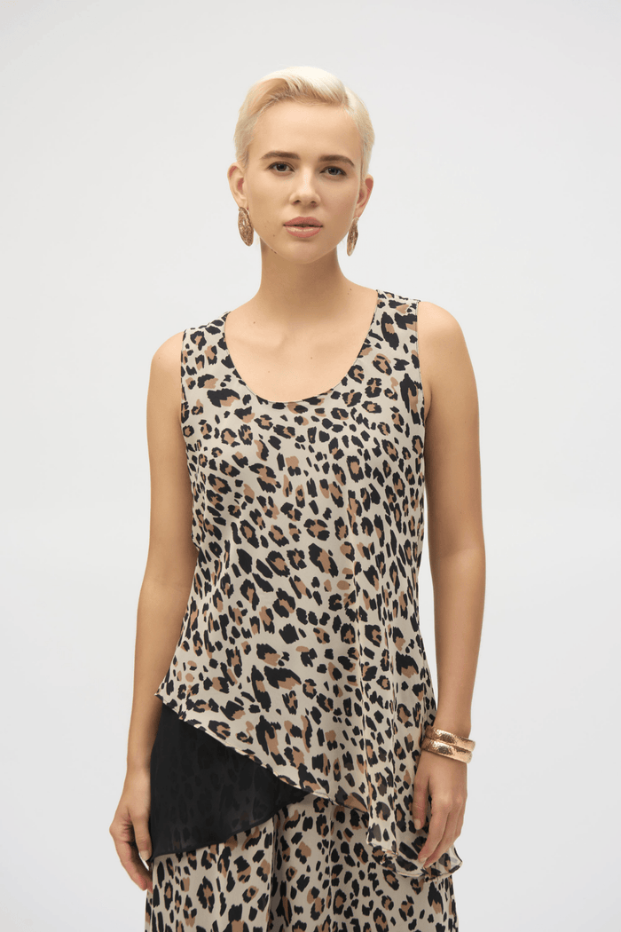 Joseph Ribkoff 252155 Chiffon Animal Print Reversible A - Line Tunic - Dotique - Joseph Ribkoff
