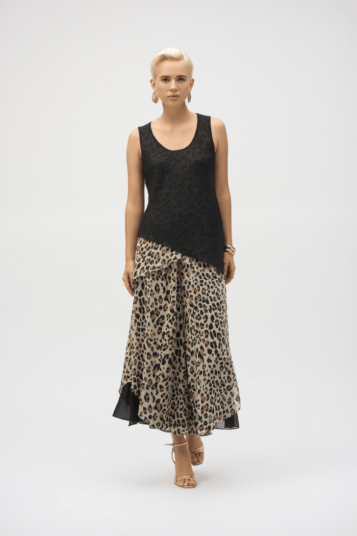 Joseph Ribkoff 252155 Chiffon Animal Print Reversible A - Line Tunic - Dotique - Joseph Ribkoff