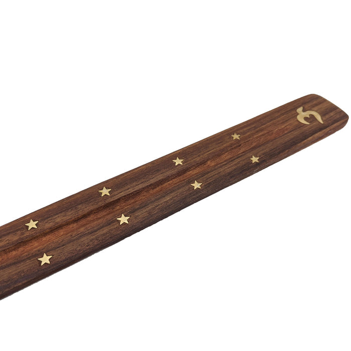 Jumbo Wood Incense Burner & Ash Catcher, Om Symbol Design, 18"
