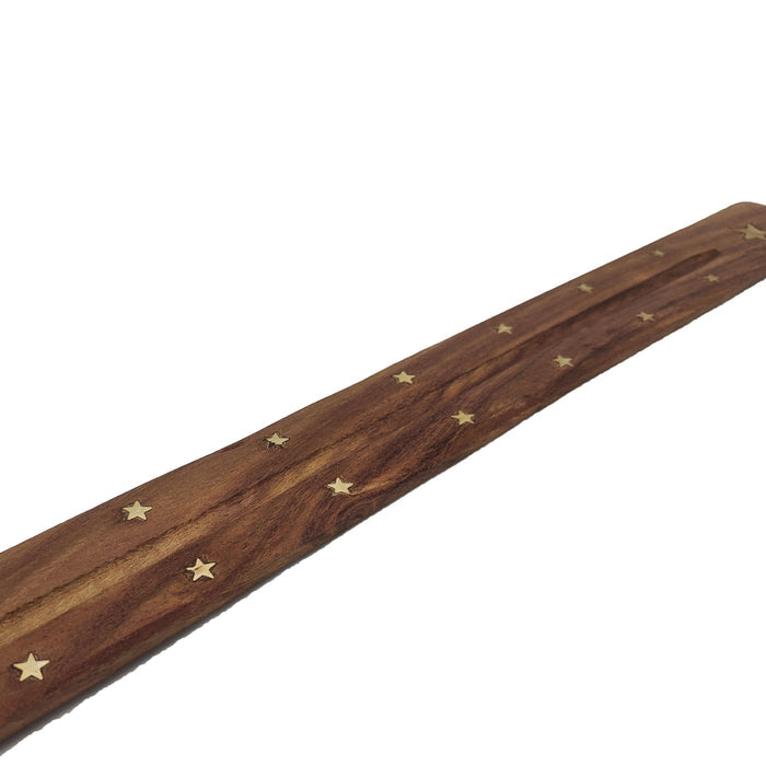 Jumbo Wood Incense Burner & Ash Catcher, Star Design, 18"