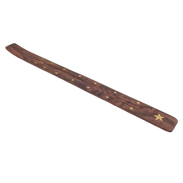Jumbo Wood Incense Burner & Ash Catcher, Star Design, 18"