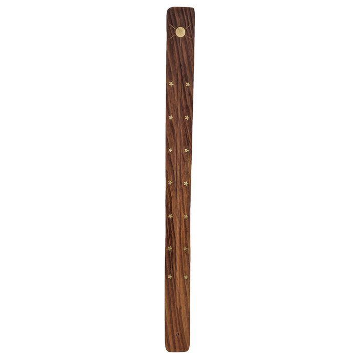 Jumbo Wood Incense Burner & Ash Catcher, Sun Design, 18"