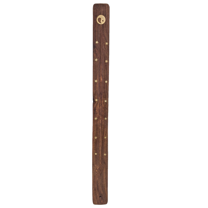 Jumbo Wood Incense Burner & Ash Catcher, Yin Yang Design, 18"