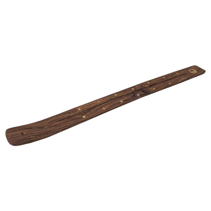 Jumbo Wood Incense Burner & Ash Catcher, Yin Yang Design, 18"