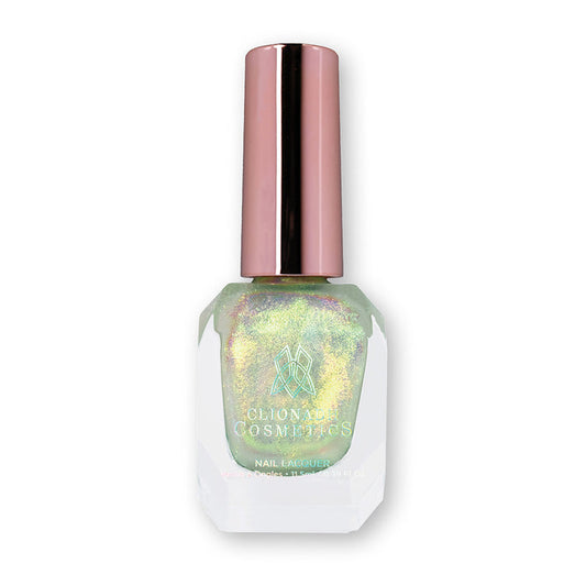 Bottle of nail polish containing Jump for Joy Nail Lacquer on white background.