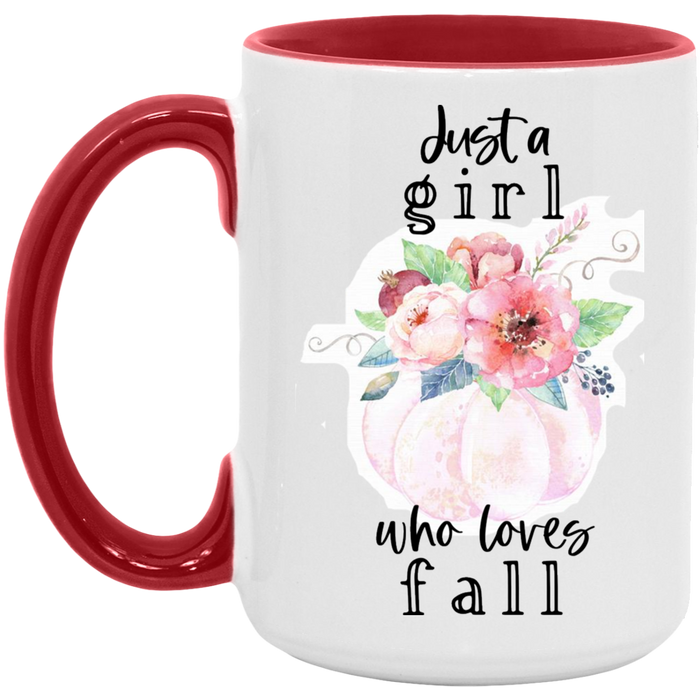 Just A Girl Who Loves Fall ceramic coffee mug, product photo 3