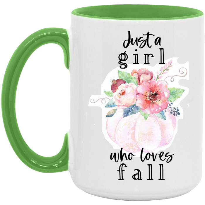 Just A Girl Who Loves Fall ceramic coffee mug, product photo 4