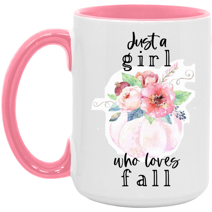 Just A Girl Who Loves Fall ceramic coffee mug, product photo 5