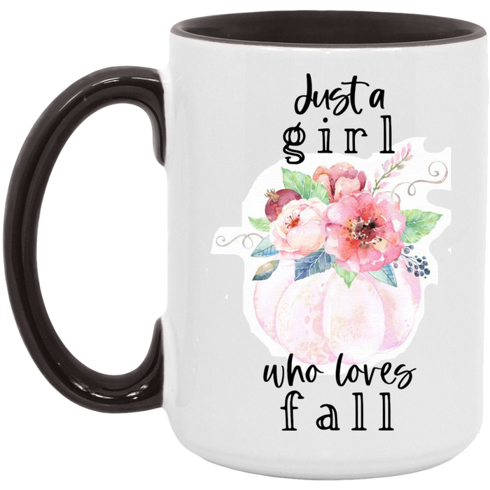 Just A Girl Who Loves Fall ceramic coffee mug, product photo 6