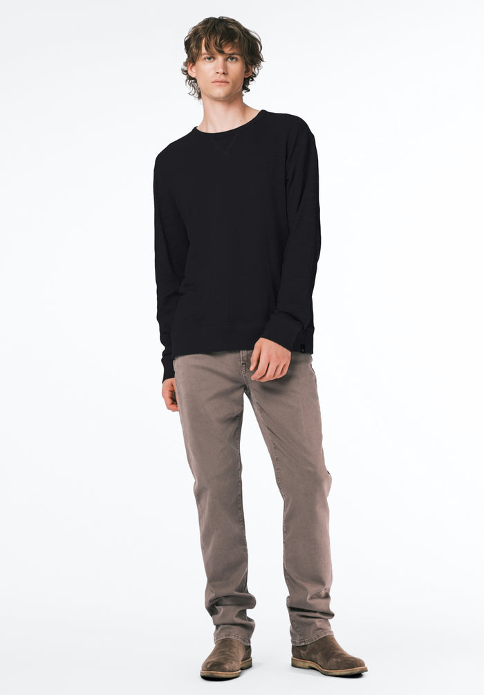 Buffalo Men Tops Black Knit Knit Long Sleeve Soft Cotton Relaxed Fit