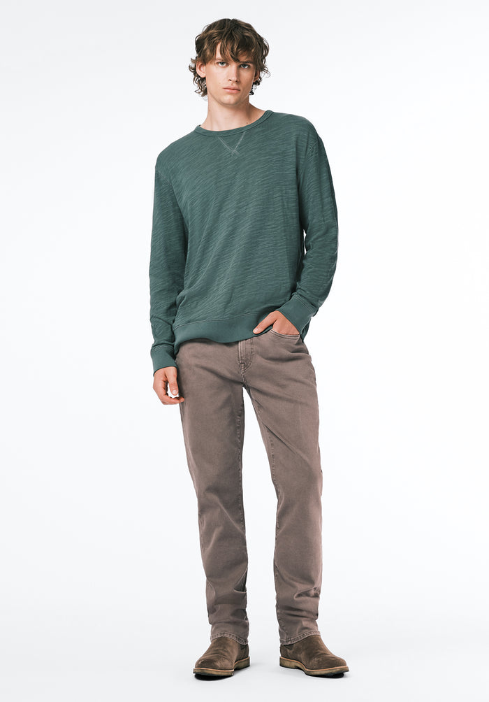 Buffalo Men Tops Green Knit Knit Long Sleeve Soft Cotton Relaxed Fit