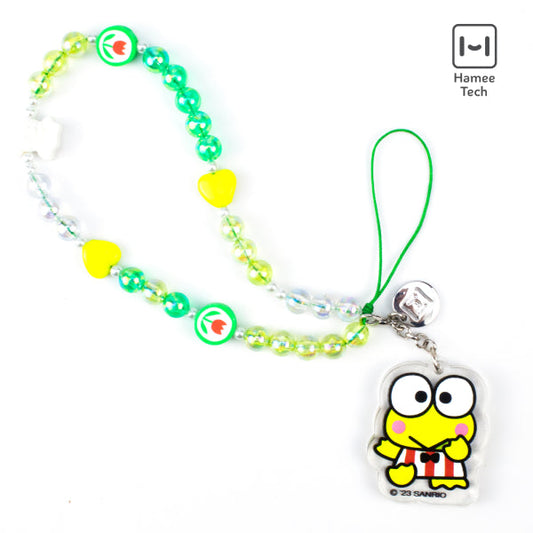 Keroppi Beaded Charm Mobile Phone Wrist Strap Accessory Hamee.com - Hamee US