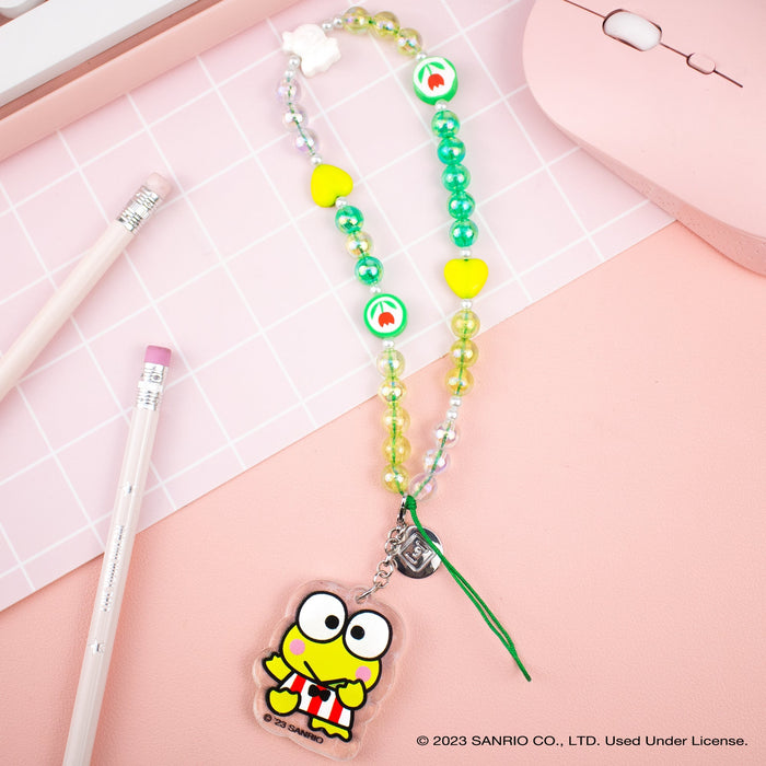 Keroppi Beaded Charm Mobile Phone Wrist Strap Accessory Hamee.com - Hamee US