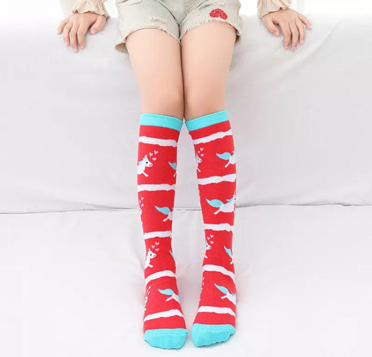 ❣️ Kids’ Socks: Unicorn Red Stripe