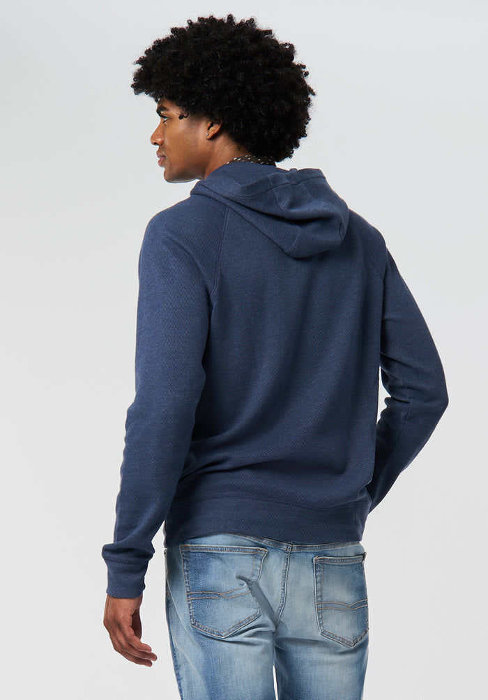 Buffalo Men Tops Navy Knit Knit Long Sleeve Relaxed Fit Ribbed Cuffs