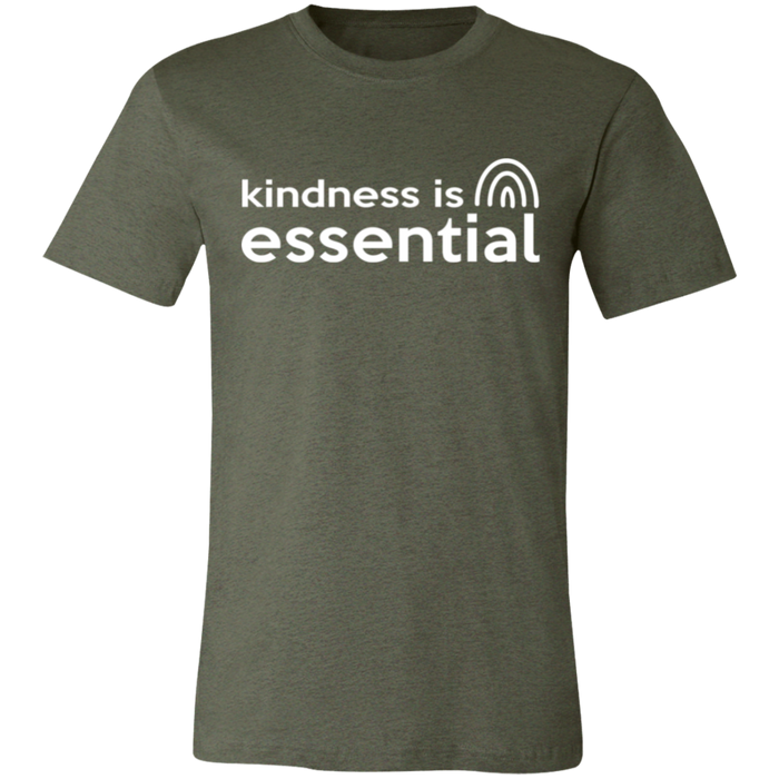 Kindness is Essential graphic t-shirt in Heather Military Green