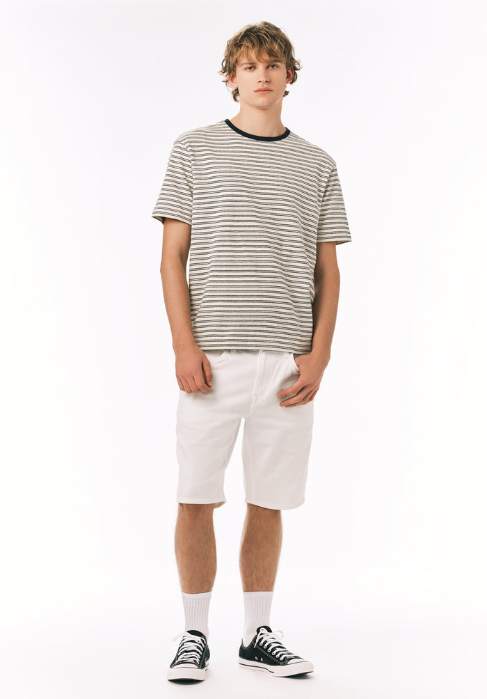 Buffalo Men Tops Navy Knit Knit Long Sleeve Crew Neckline Horizontal Stripes