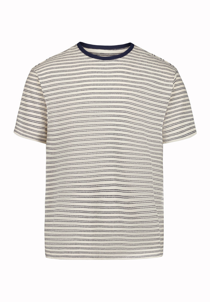 Buffalo Men Tops Navy Knit Knit Long Sleeve Crew Neckline Horizontal Stripes