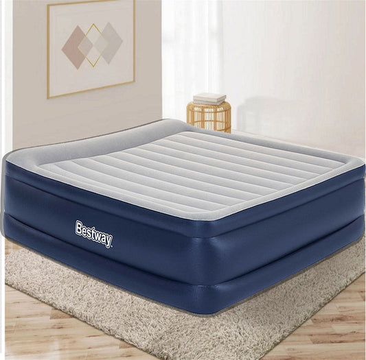 King Air Bed Inflatable Mattress Sleeping Mat Battery Built-in Pump -Home Living Store - -