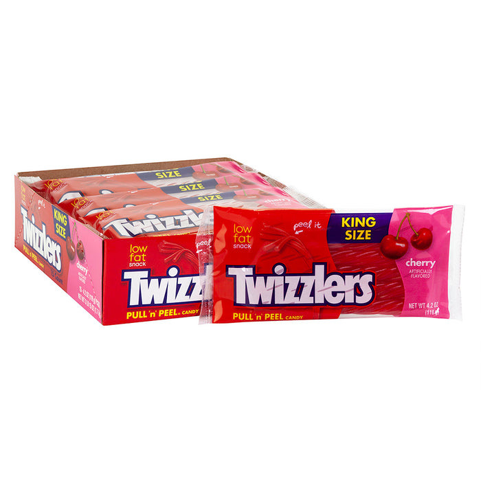 King Size Twizzlers Pull & Peel Cherry - 15ct