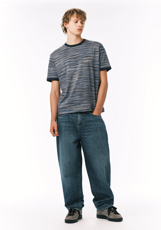 Buffalo Men Tops Blue Knit Knit Short Sleeve Regular Fit Crew Neck