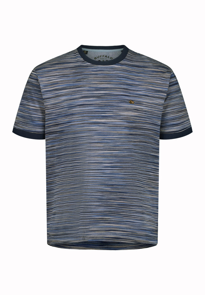 Buffalo Men Tops Blue Knit Knit Short Sleeve Regular Fit Crew Neck
