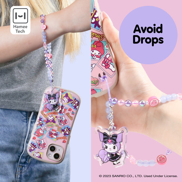 Kuromi Beaded Charm Mobile Phone Wrist Strap (Lolita Version) Accessory Hamee.com - Hamee US
