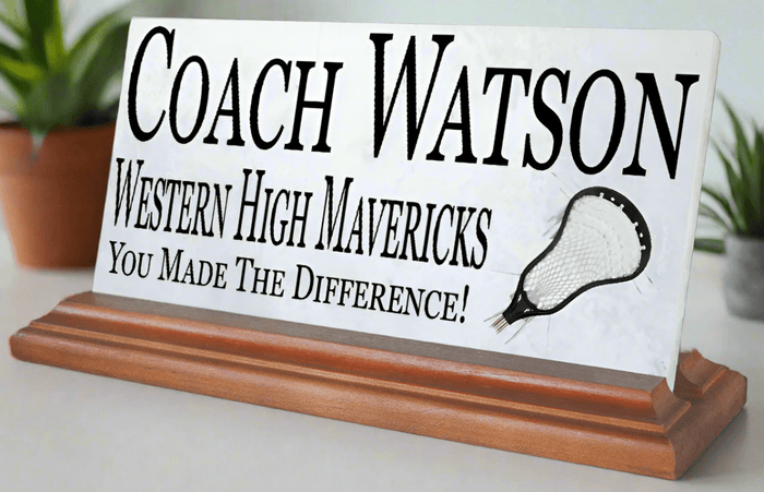 Lacrosse Coach Gift Plaque Custom LAX Team Appreciation Award For Great Coaches - Broad Bay Personalized Gifts Shipped Fast