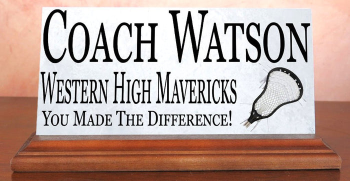 Lacrosse Coach Gift Plaque