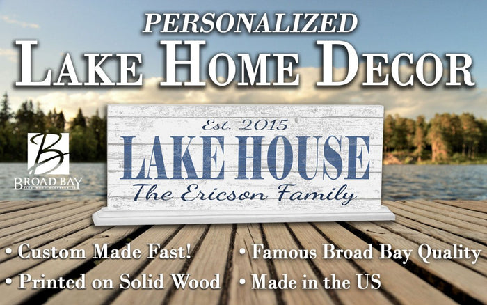 Personalized Lake House Sign With Family Name & Established Date - Broad Bay Personalized Gifts Shipped Fast