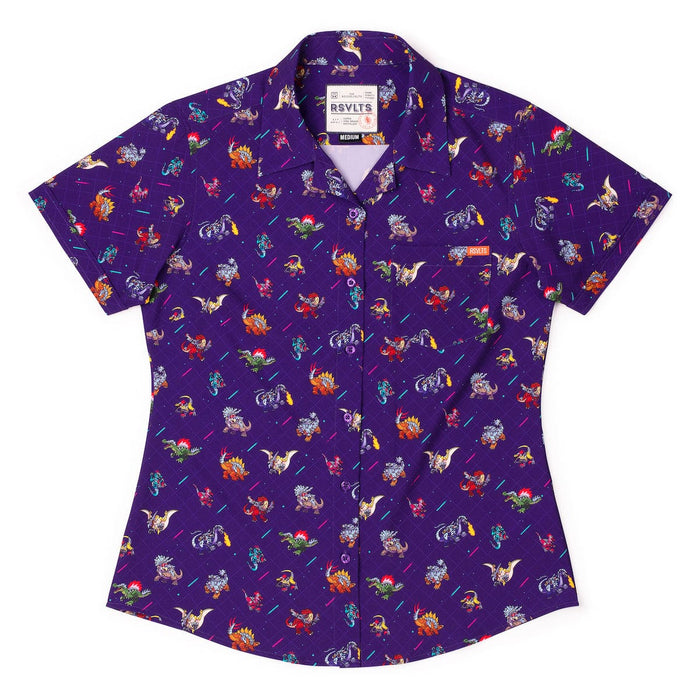 RSVLTS XS RSVLTS Women's Short Sleeve Shirt Lazer Dinos – Women's KUNUFLEX Short Sleeve Shirt Lazer Dinos – Women's KUNUFLEX Short Sleeve Shirt