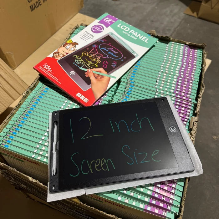 Lcd Panel Writing Tablet W/Pen 12" Assorted Colors