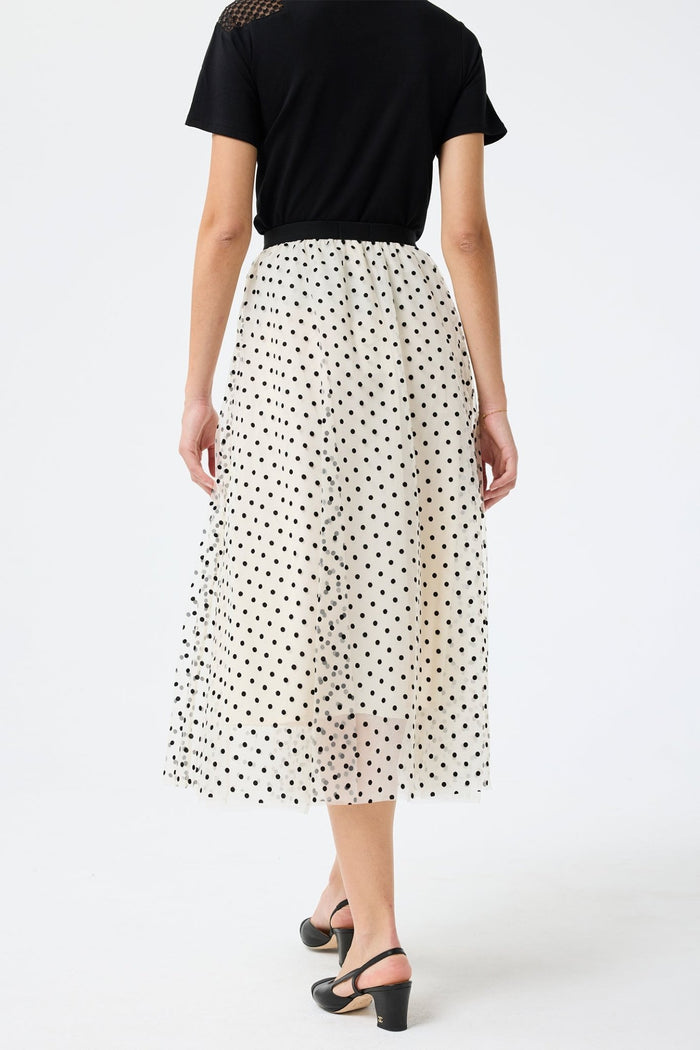 Leo & Ugo KEJ802 Of White/ Black Polka Dot Skirt - Dotique