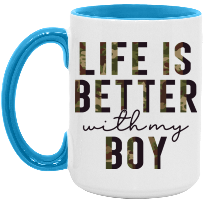 Life is Better With My Boy ceramic coffee mug, product photo 4
