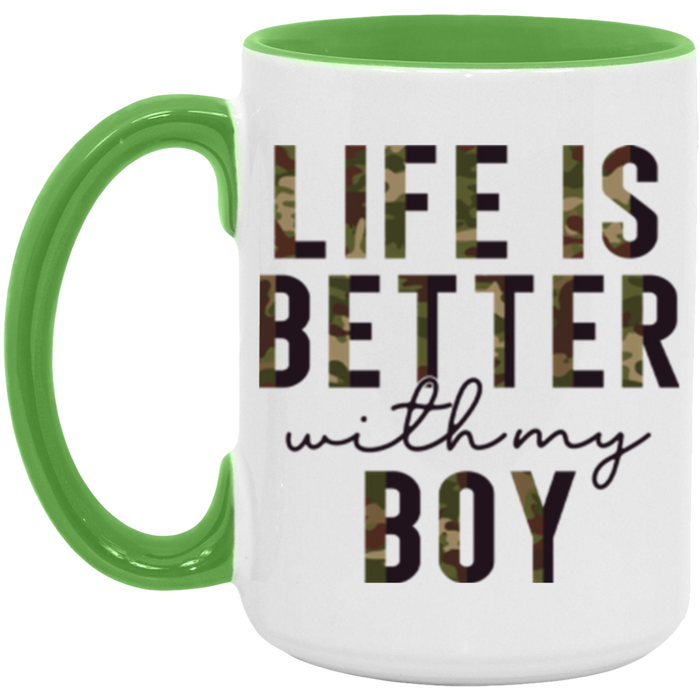 Life is Better With My Boy ceramic coffee mug, product photo 5