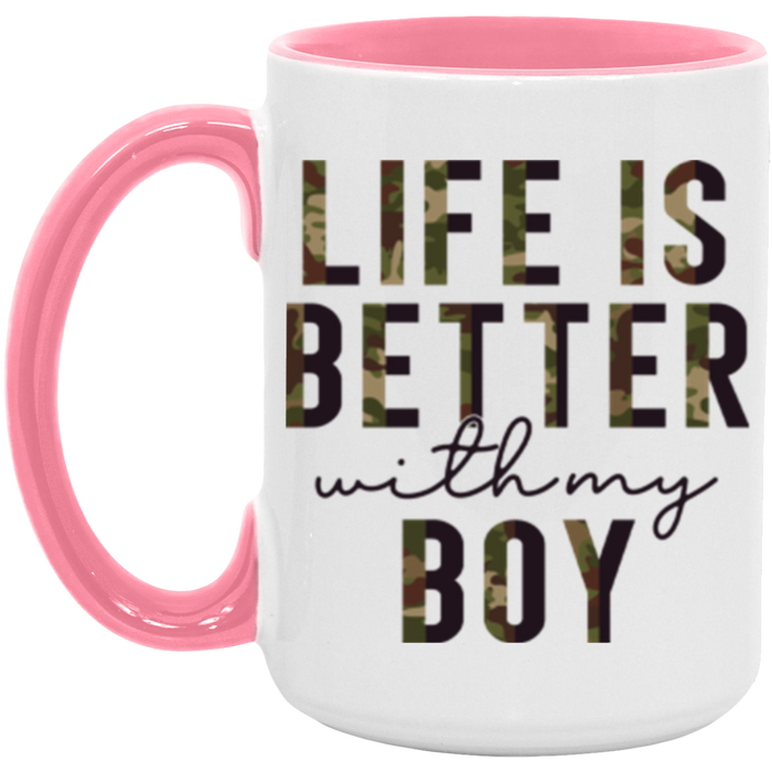 Life is Better With My Boy ceramic coffee mug, product photo 6