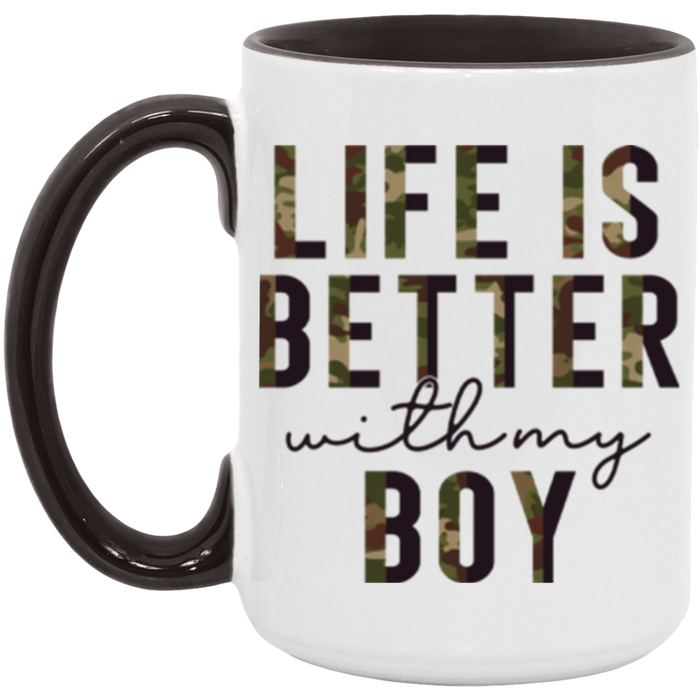Life is Better With My Boy ceramic coffee mug, product photo 7