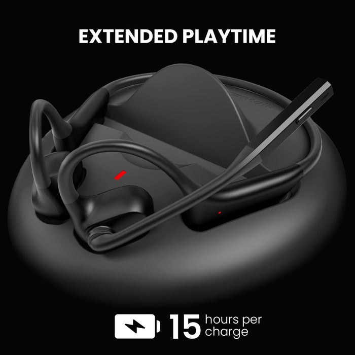 Lingo N21 Open-Ear Headphones with Mic, up to 15 hours of wireless talk time for all-day calls and meetings.
