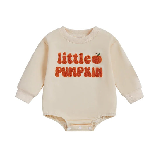 LITTLE PUMPKIN Plush Long-Sleeve Onesie