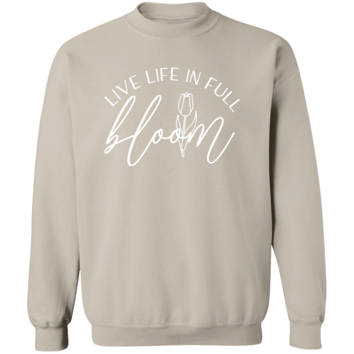 Live Life In Full Bloom crewneck sweatshirt in Sand