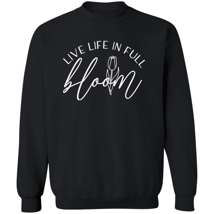 Live Life In Full Bloom crewneck sweatshirt in Black