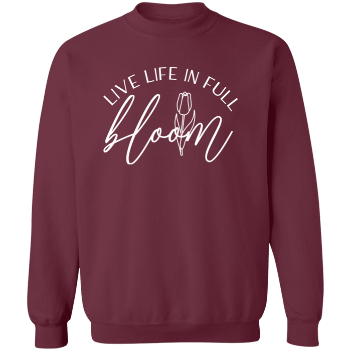 Live Life In Full Bloom crewneck sweatshirt in Maroon