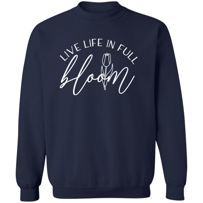 Live Life In Full Bloom crewneck sweatshirt in Navy