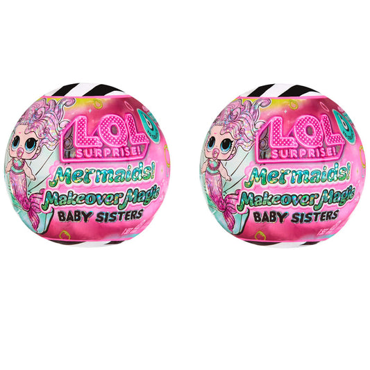 Two LOL Surprise! Mermaids Makeover Magic toy packages on a white background