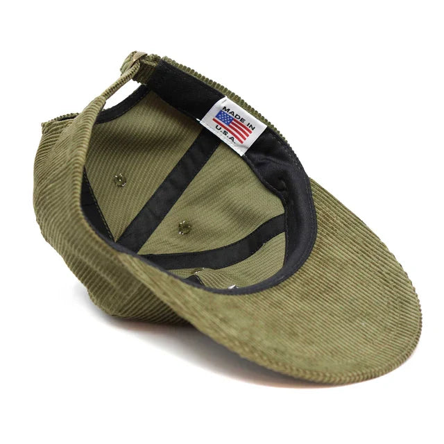 Long Bill Fuben Logo Hat -Olive Corduroy